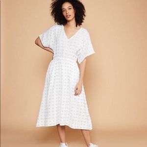 Lou & Grey Pom Pom V-Neck Midi Dress LOFT